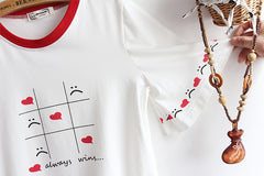 Fresh Style Cotton Graphic Tee for High School Girls