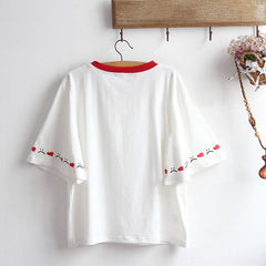 Fresh Style Cotton Graphic Tee for High School Girls