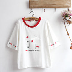 Fresh Style Cotton Graphic Tee for High School Girls