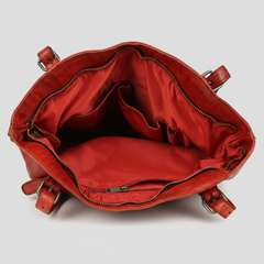MET Leather Handbag for Women. Tote with Adjustable Dual Handles