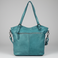 MET Leather Handbag for Women. Tote with Adjustable Dual Handles