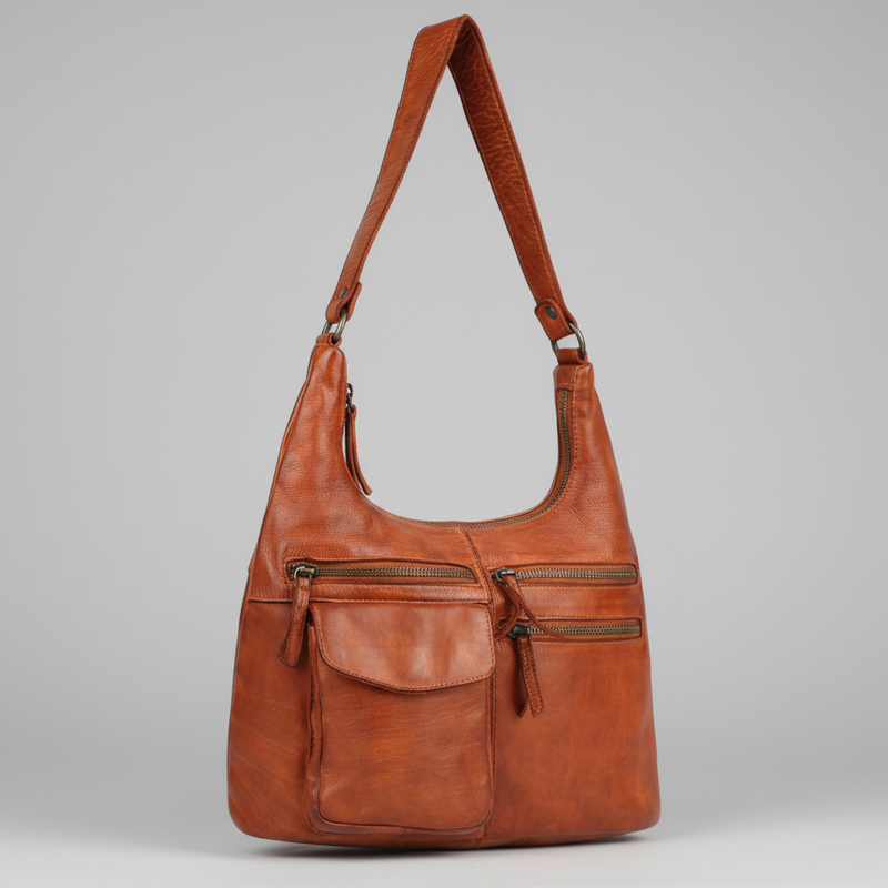 MET Premium Leather Shoulder Bag. Everyday Urban Hobo