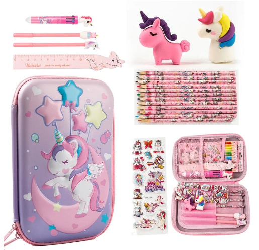 Dino and Unicorn School Supplies Kit - 26 Pieces (One Set)
