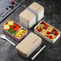 Nordic Style Double-Layer Lunch Box for Work and School