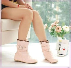 Women's Flat Boots for Middle School Students