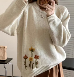 Cute Cat Print Sweater for Middle & High School Girls