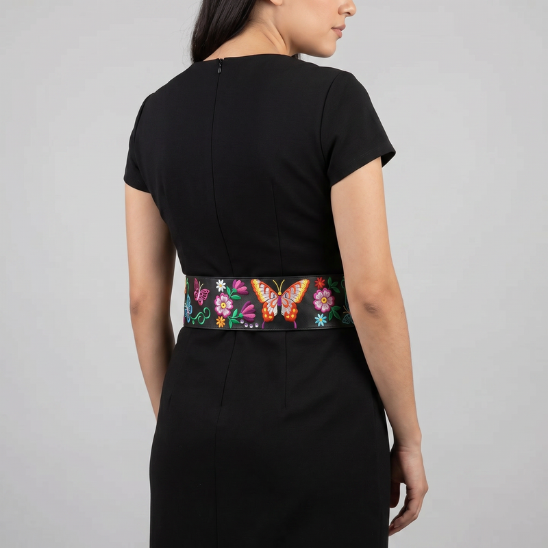 Heritage Leather Regalia  Belt (BUTTERFLY)