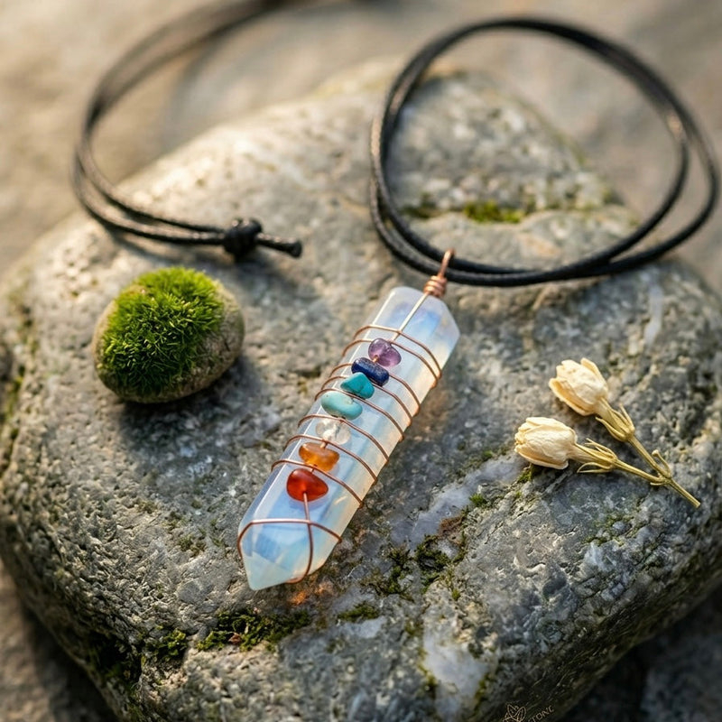 Natural Sword Chakra Unisex White Pendant