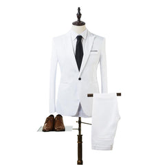 Slim Fit Men's Formal Blazer and Trousers Suit Set