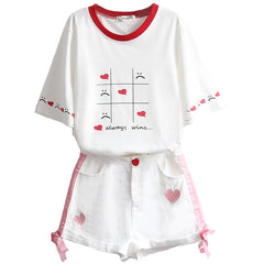 Fresh Style Cotton Graphic Tee for High School Girls