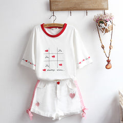 Fresh Style Cotton Graphic Tee for High School Girls
