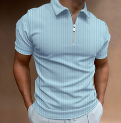 Men's Striped Polo Shirt (Short Sleeve, One Piece)
