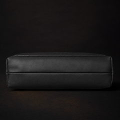 Classic Black Leather Tote Bag