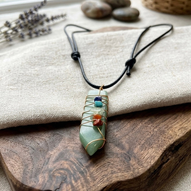 Natural Sword Chakra Unisex Aqua Marin Pendant