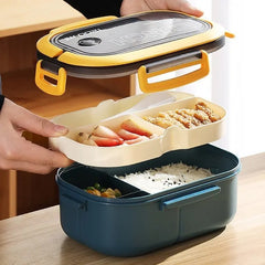 Large Capacity Plastic Lunch Box for Home and School