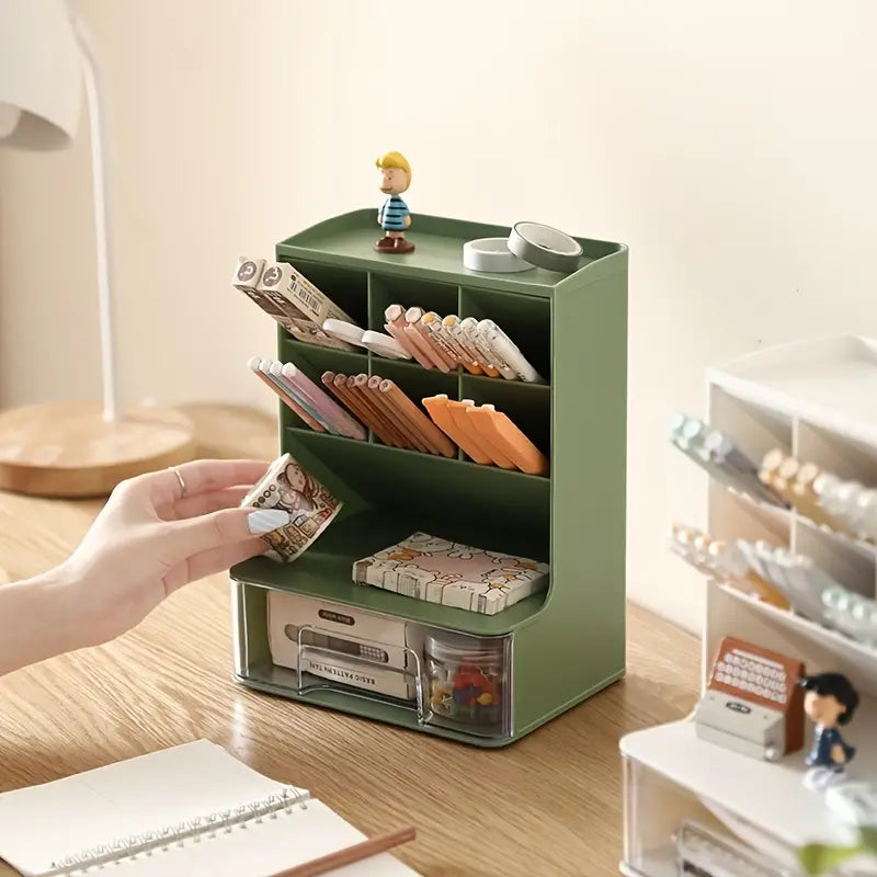 Durable 1-Piece Storage Box for School Desk Organization