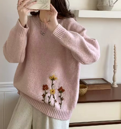 Cute Cat Print Sweater for Middle & High School Girls