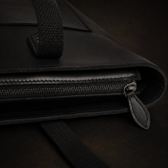 Classic Black Leather Tote Bag
